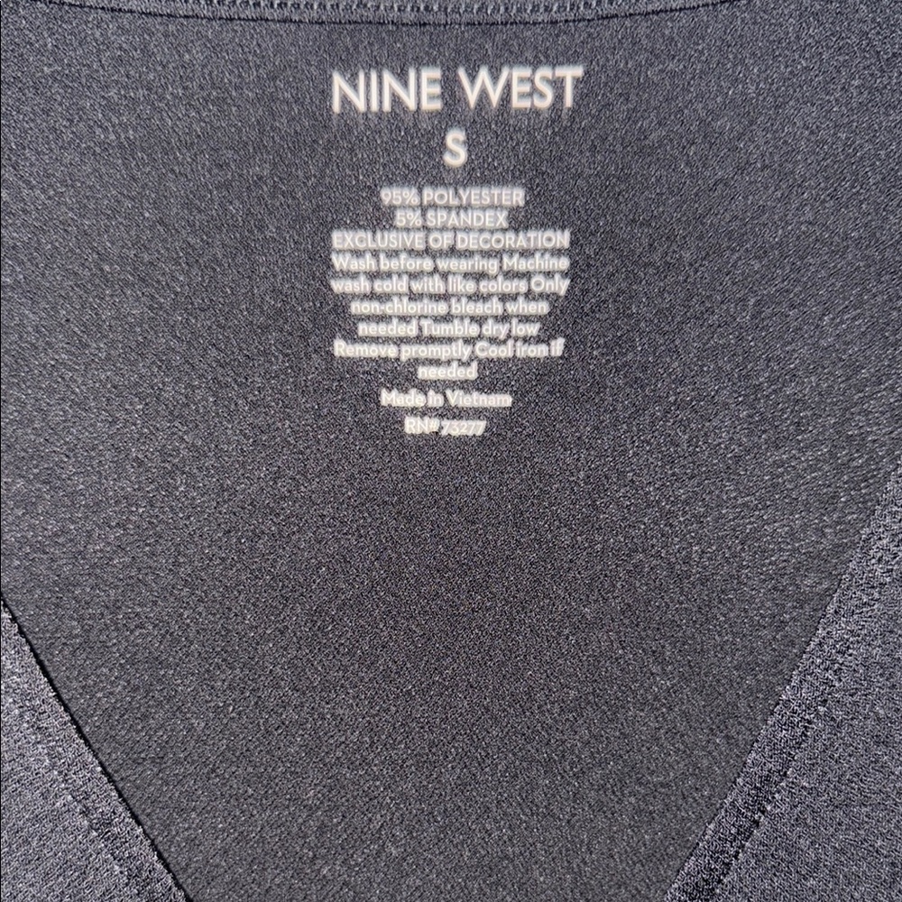 Nine West Black Long Sleeve V-Neck Cocktail Dress - Picture 2 of 7